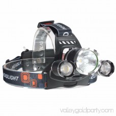 Elfeland 5000Lm 3x T6 LED Rechargeable Headlight Headlamp Head Light Torch Lamp Rainproof +2 x 18650 Battery For Outdoor Camping (Not Included Charger)
